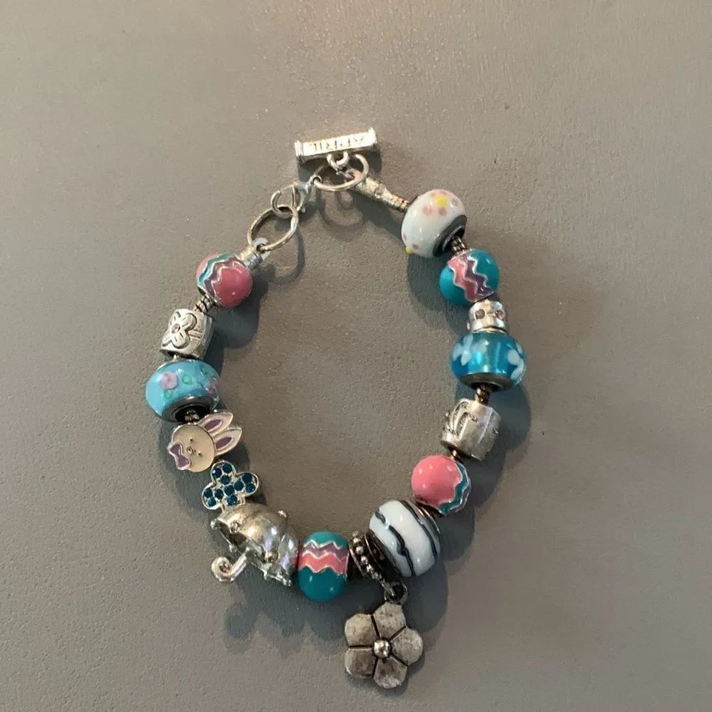 April Themed Vintage Charm Bracelet